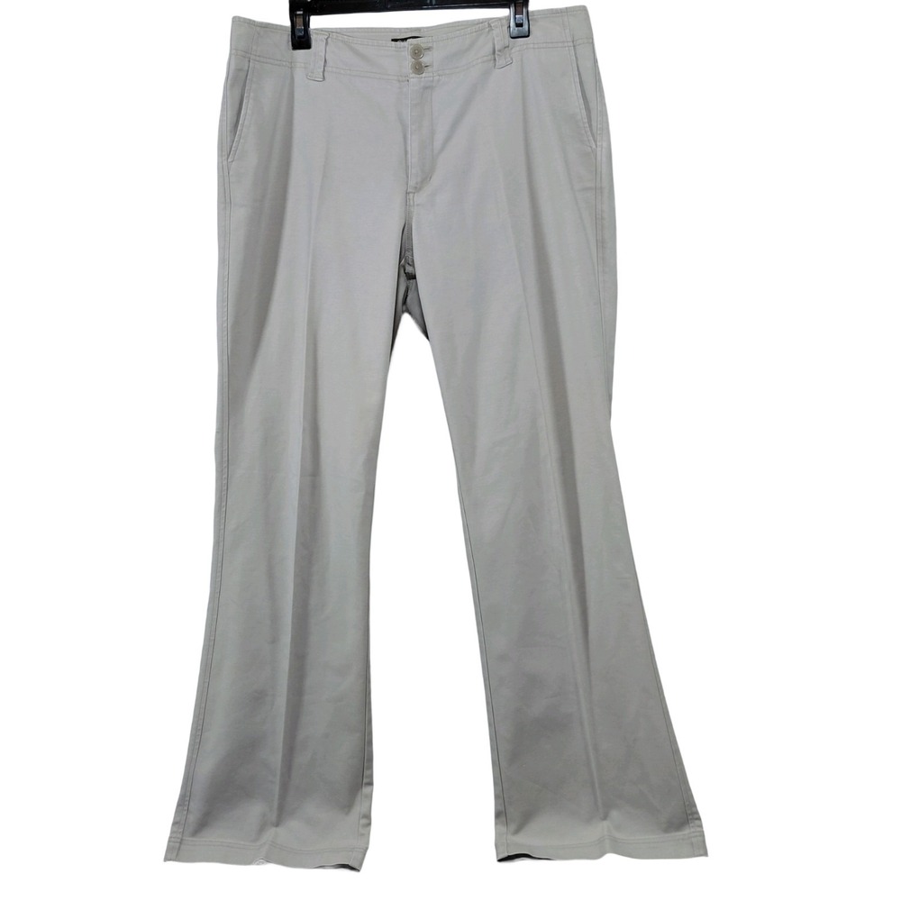 Eddie Bauer Blakely Fit Khaki Pants Womens 14 Tall Flat Front Chino Straight Leg
